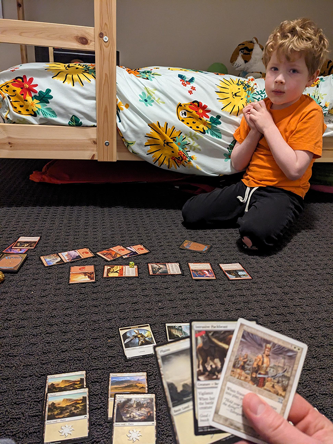 Casey plays his first games of Magic: The Gathering