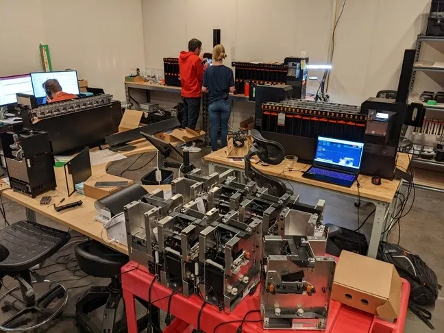Rows of scan blasters